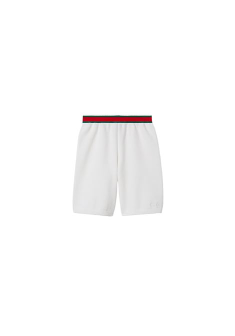 Shorts Ricamati In Cotone Bianco GUCCI KIDS | 809676-XKEIS9060